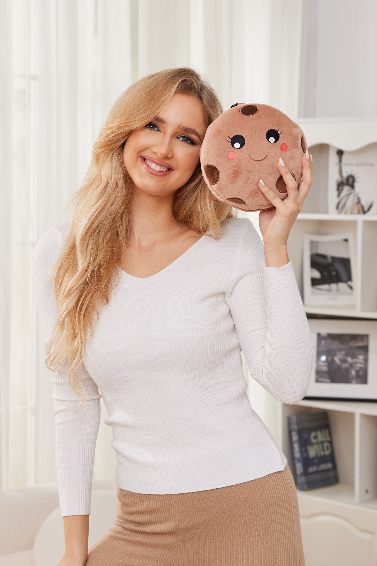 Brown Comfort Pals™ Cookie 2-in-1 Pillow Sleep Mask