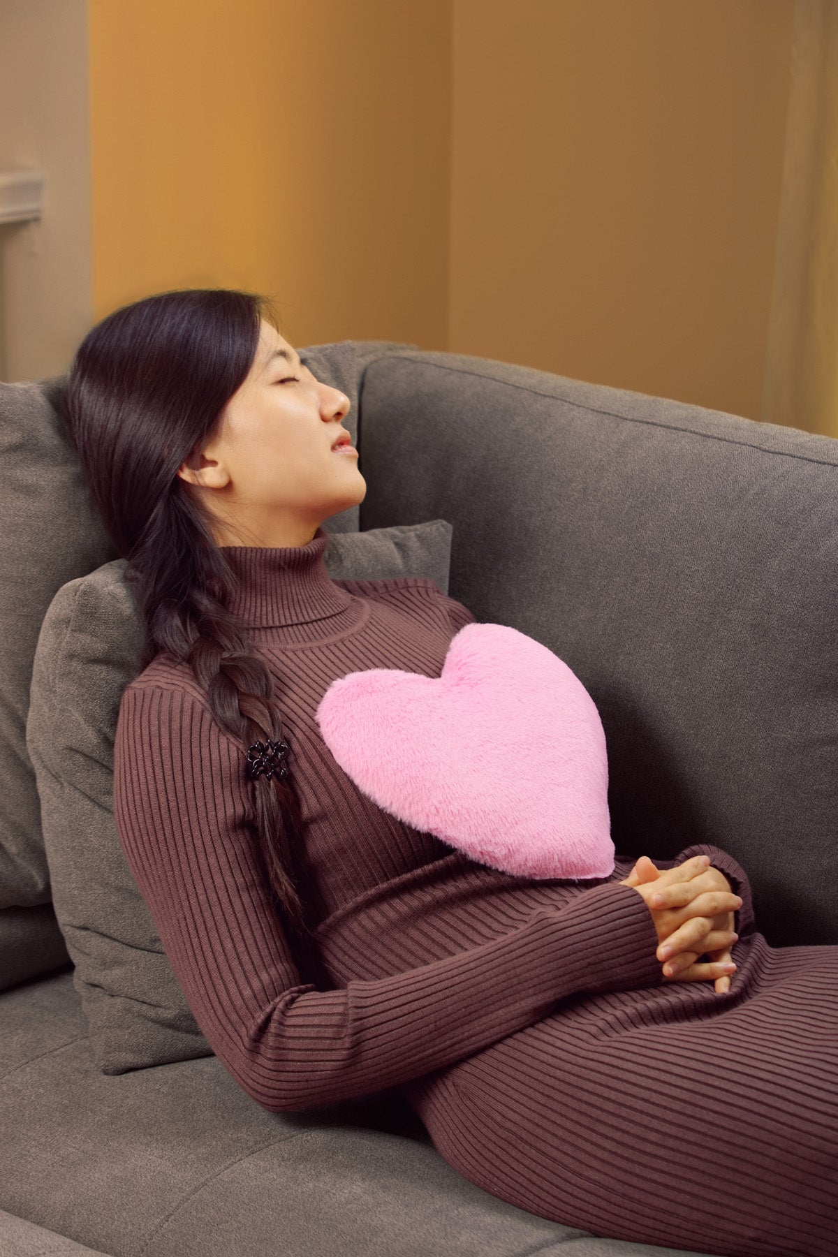 Gray Comfort Pals™ Heat Therapy Heart