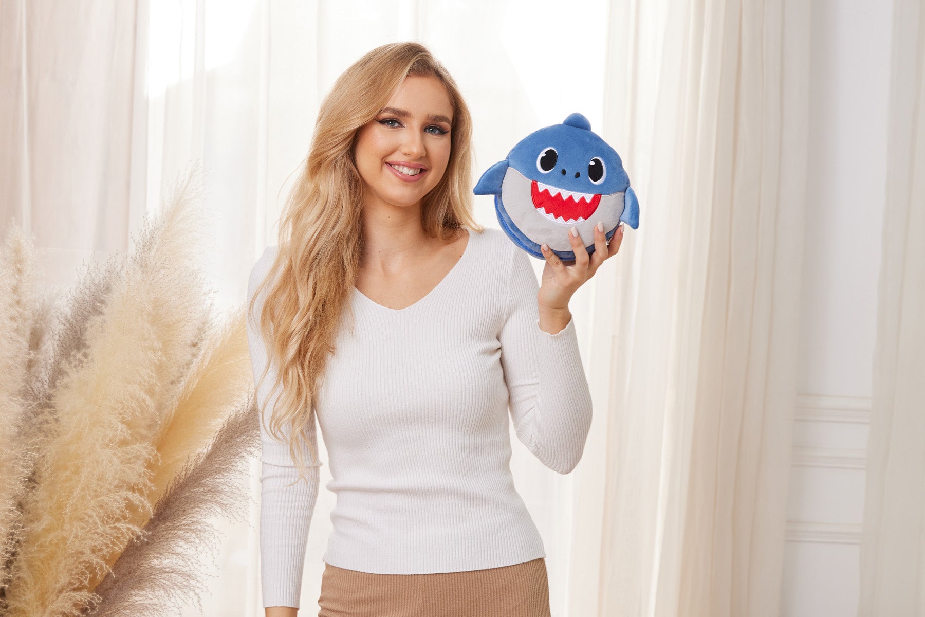 Blue Comfort Pals™ Shark 2-in-1 Pillow Sleep Mask