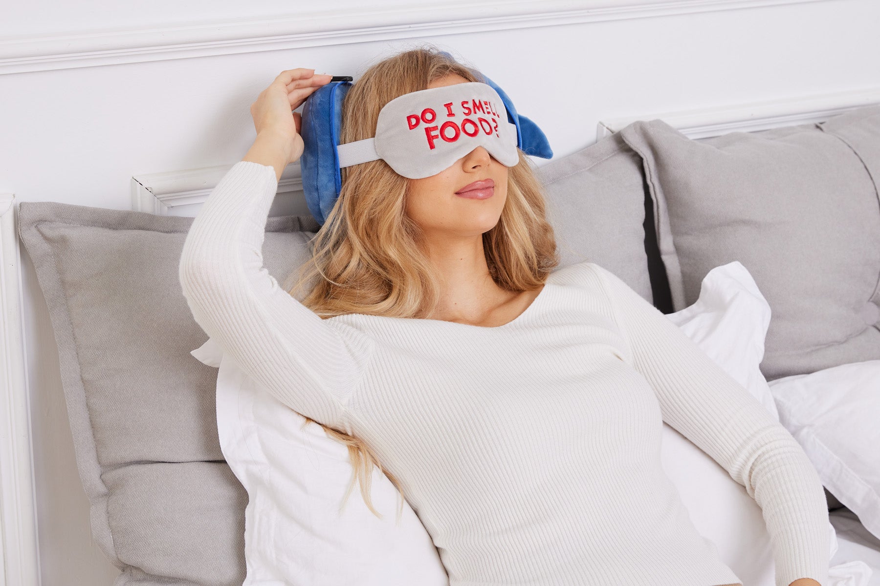 Blue Comfort Pals™ Shark 2-in-1 Pillow Sleep Mask