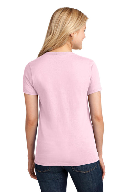 Pale Pink Port & Company Women's Core Cotton Tee. LPC54