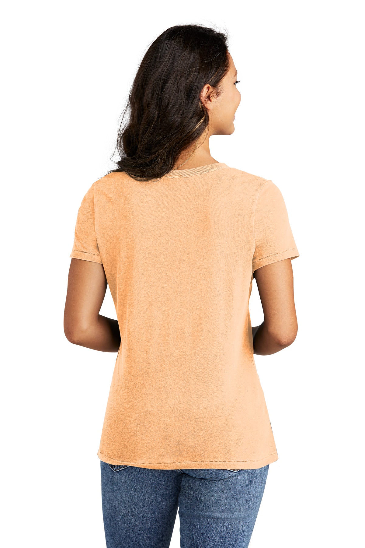 Peach Port & Company Women's Beach Wash Garment-Dyed V-Neck Tee LPC099V