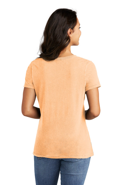 Peach Port & Company Women's Beach Wash Garment-Dyed V-Neck Tee LPC099V