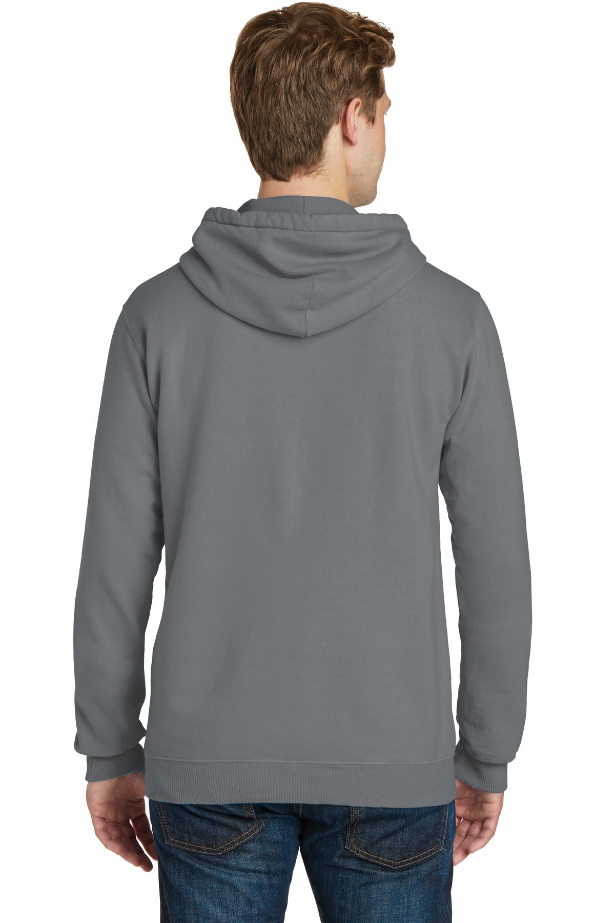 Pewter Port & Company Beach Wash Garment-Dyed Pullover Hooded Sweatshirt. PC098H