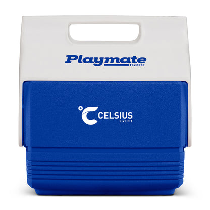 White-Majestic Blue Igloo® Playmate Mini™ 4 Qt Cooler