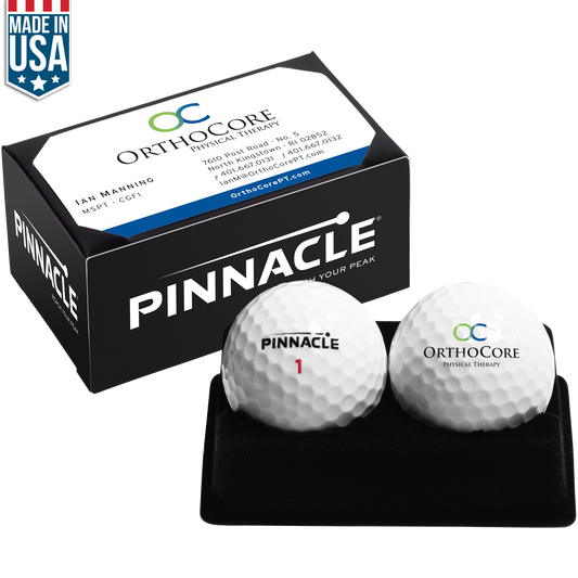 White Pinnacle Distance 2- Golf Ball Business Card Box