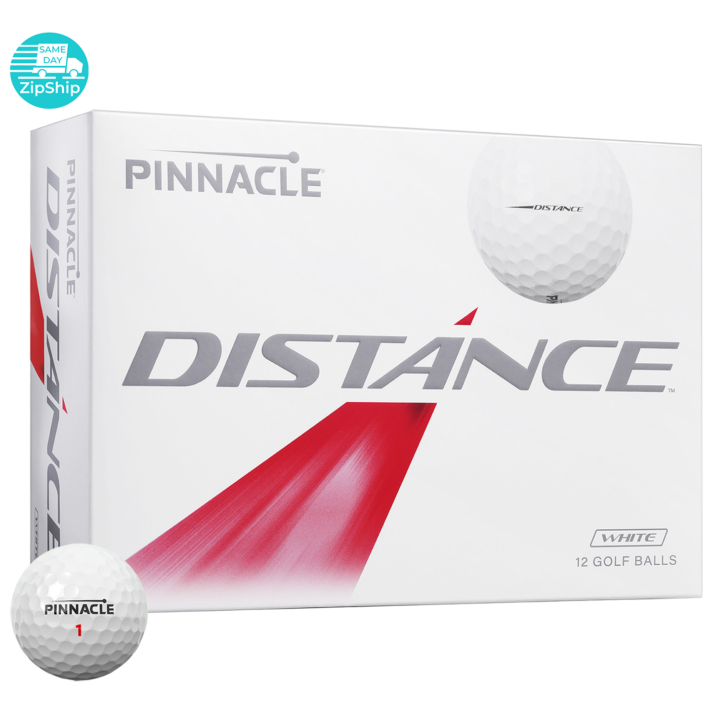 White Pinnacle Distance Golf Ball