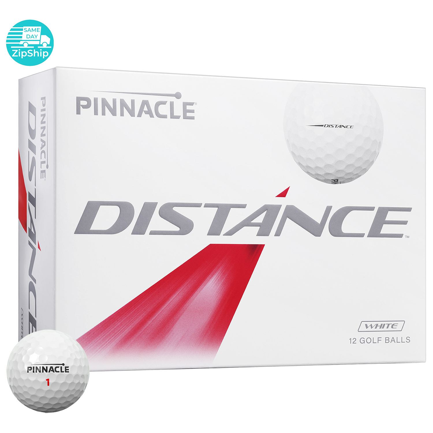 White Pinnacle Distance Golf Ball
