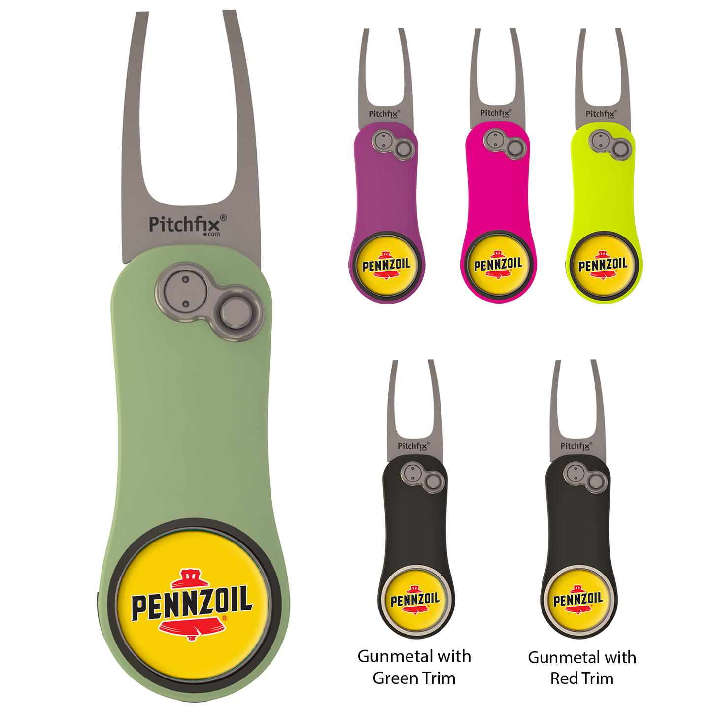 Gunmetal Red Trim Pitchfix Hybrid 2.0 Divot Tool