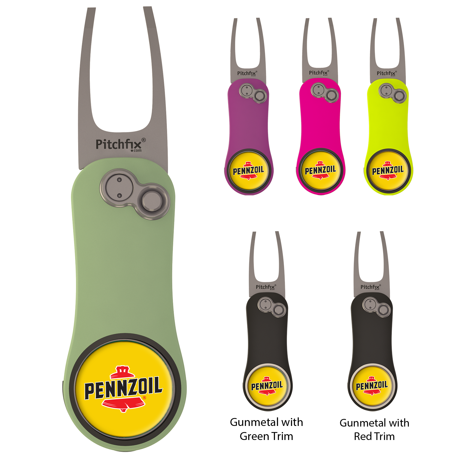 Gunmetal Red Trim Pitchfix Hybrid 2.0 Divot Tool