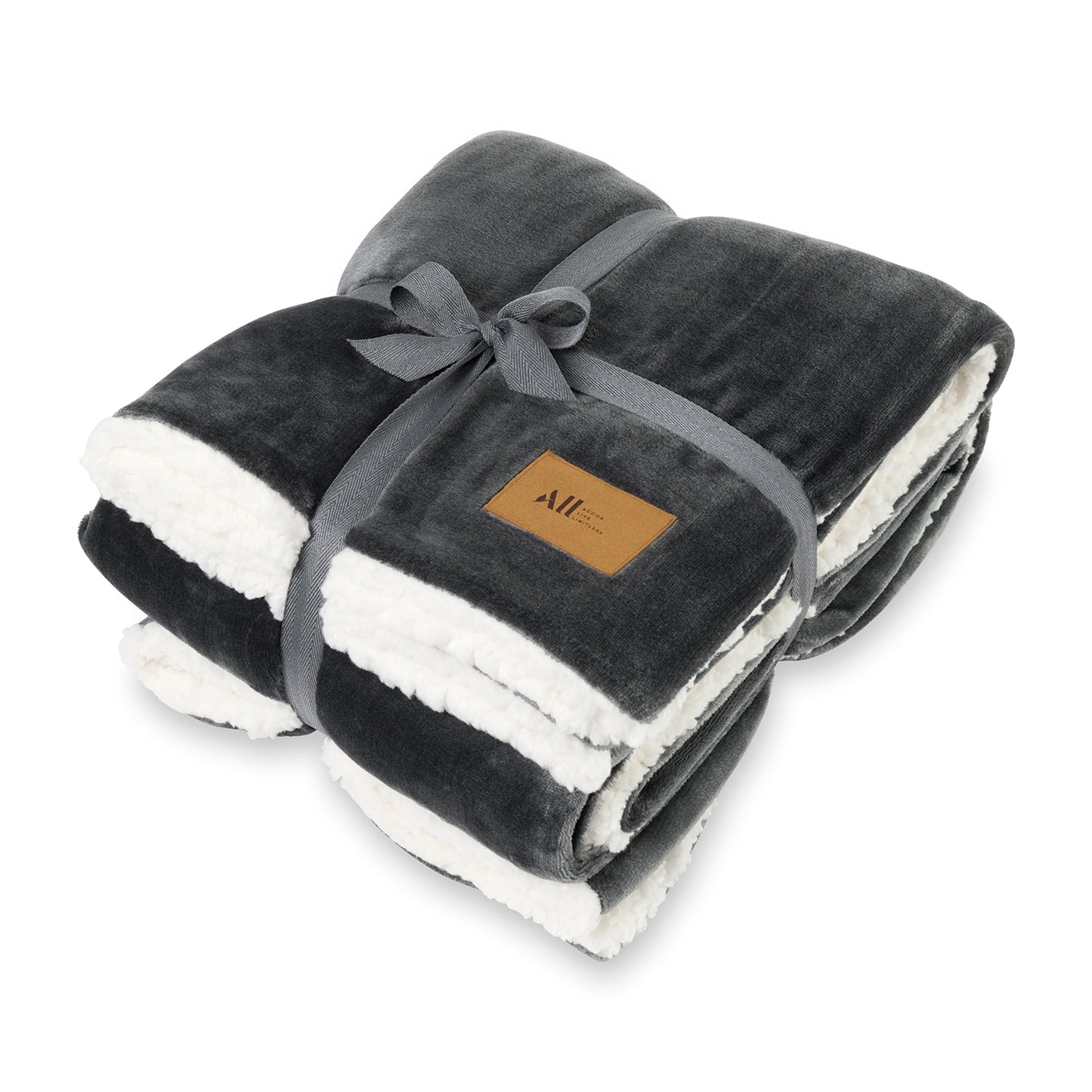Charcoal Mink Sherpa Blanket