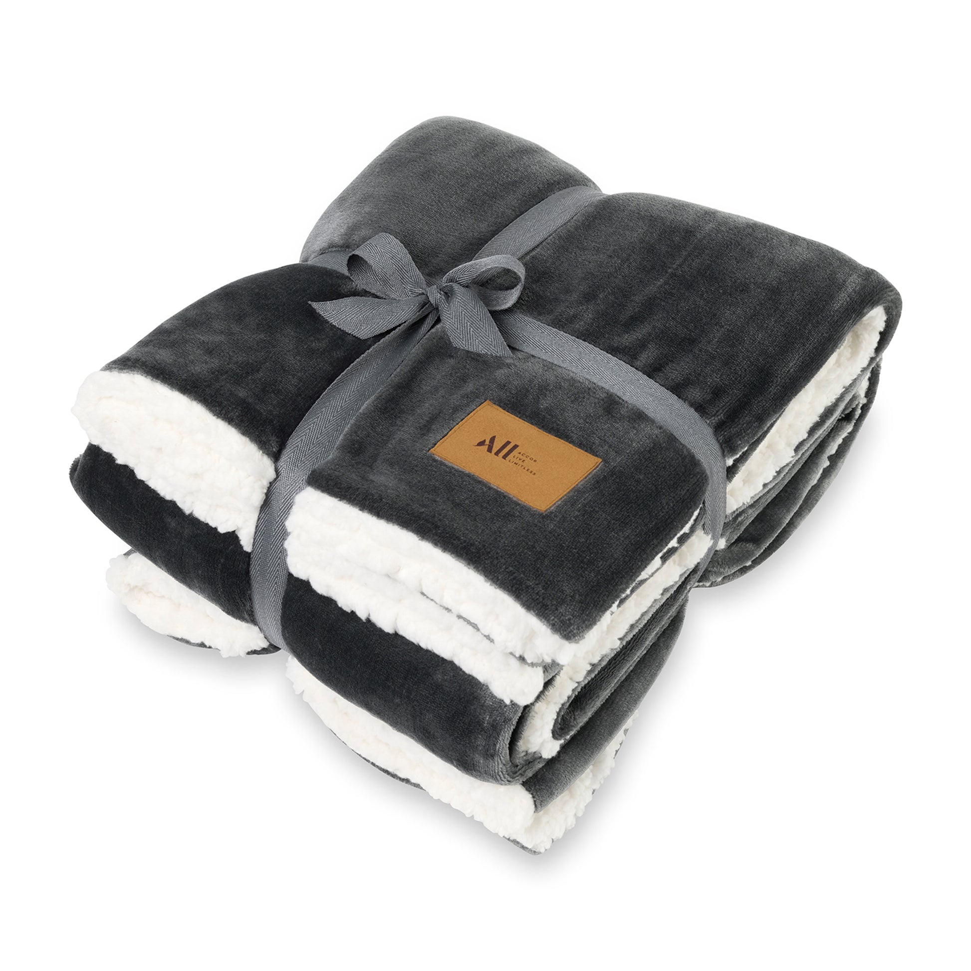 Charcoal Mink Sherpa Blanket