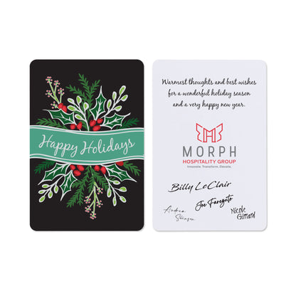 White Festive Flourish Holiday Greeting Card
