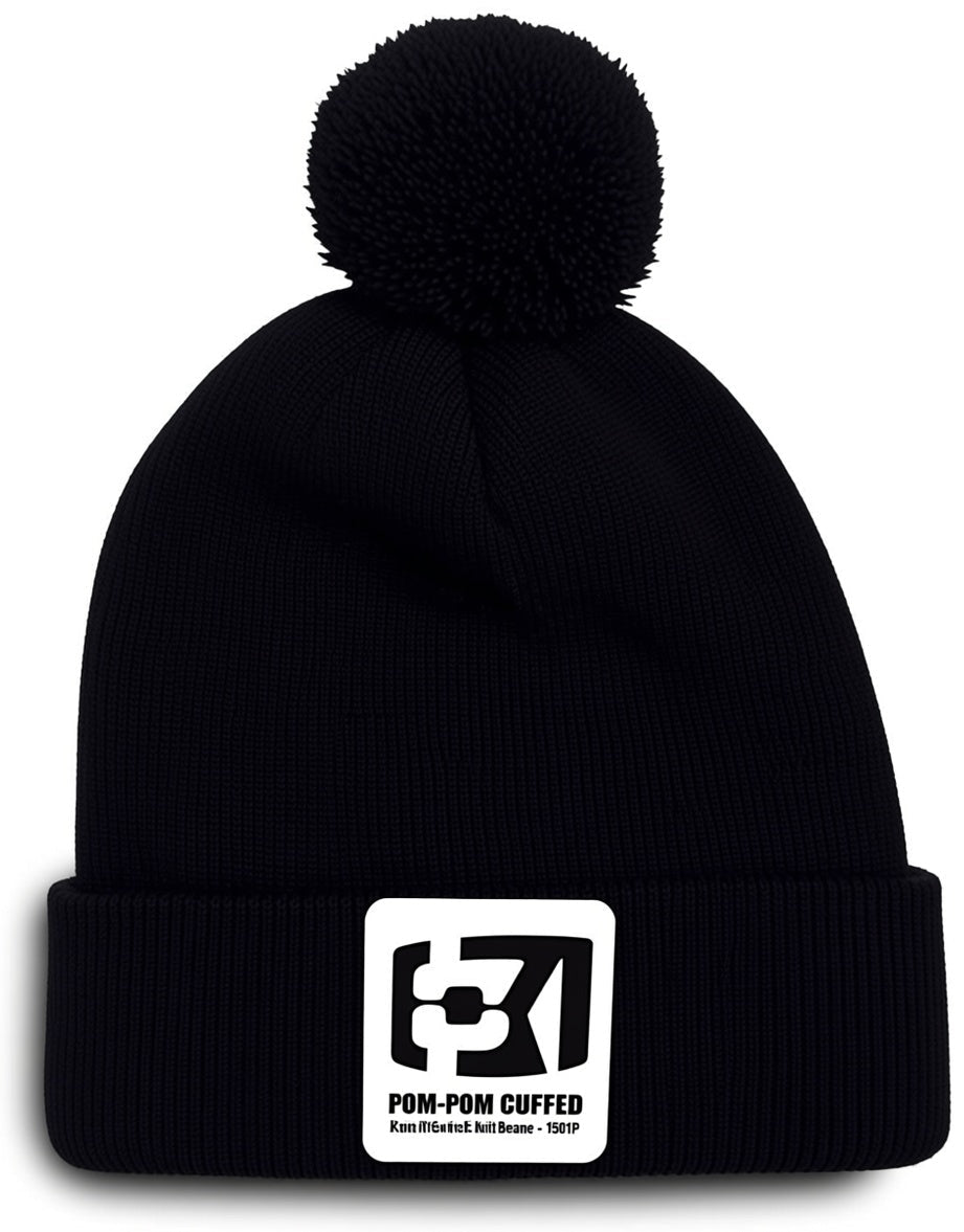Pom-Pom Cuffed Knit Beanie - 1501P