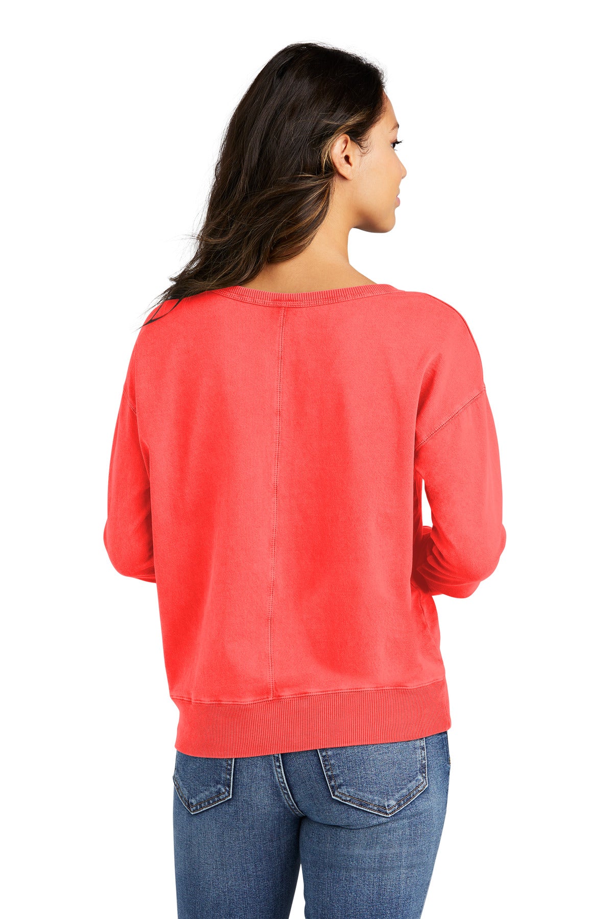 Poppy Port & Company Women's Beach Wash Garment-Dyed V-Neck Sweatshirt LPC098V