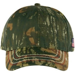 Port & Co Americana Contrast Stitch Camouflage Cap. C909