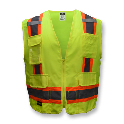 SV62 Type R Class 2 Surveyor Heavy Duty Solid Twill Safety Vest - Green - Size 2X