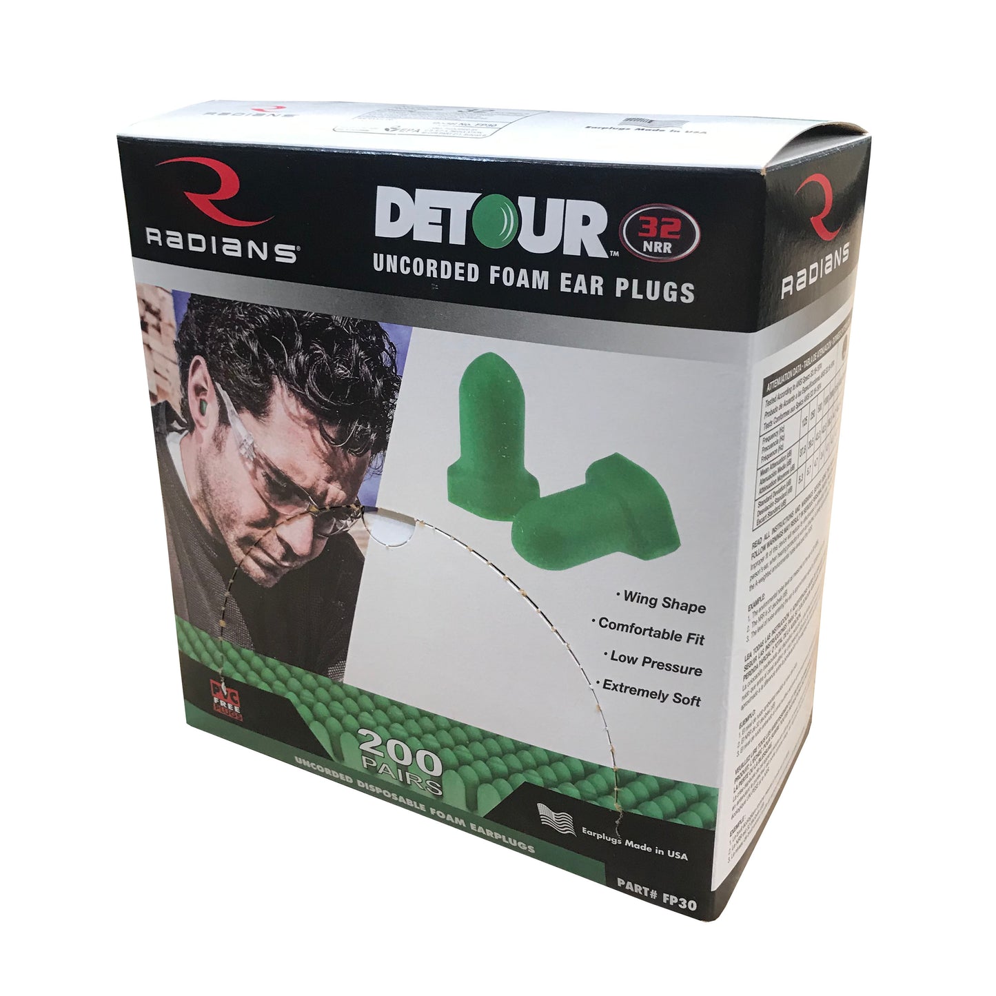 Detour® 32 Disposable Foam Earplugs - Uncorded