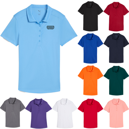 Black Puma Women's Solid Short Sleeve Polo  - 2XL