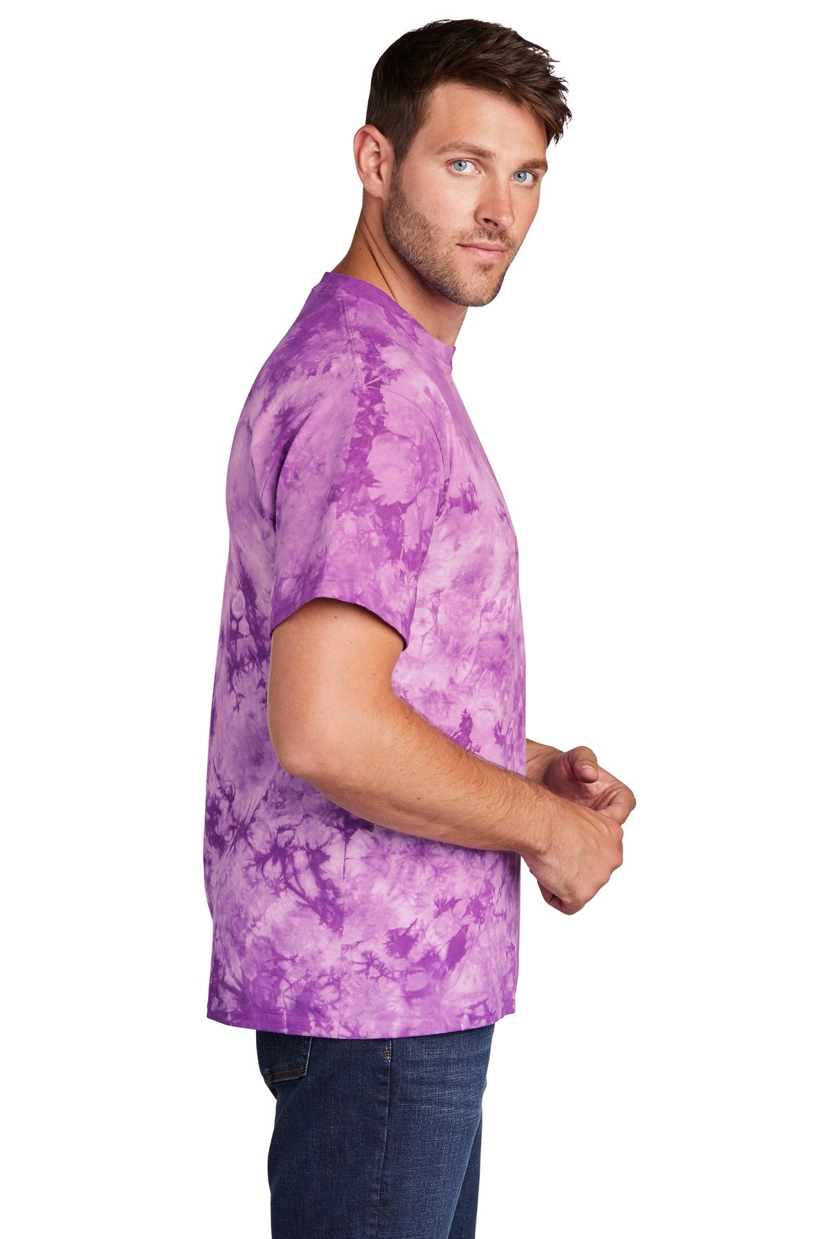 Purple Port & Company Crystal Tie-Dye Tee PC145