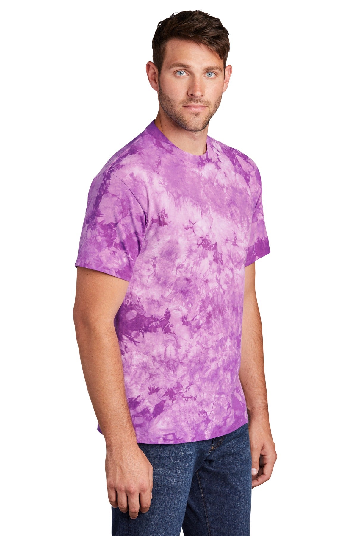 Purple Port & Company Crystal Tie-Dye Tee PC145