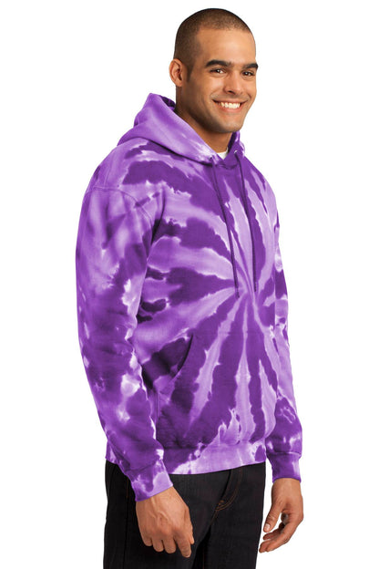 Purple Port & Company Tie-Dye Pullover Hooded Sweatshirt. PC146