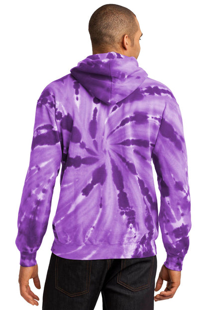Purple Port & Company Tie-Dye Pullover Hooded Sweatshirt. PC146