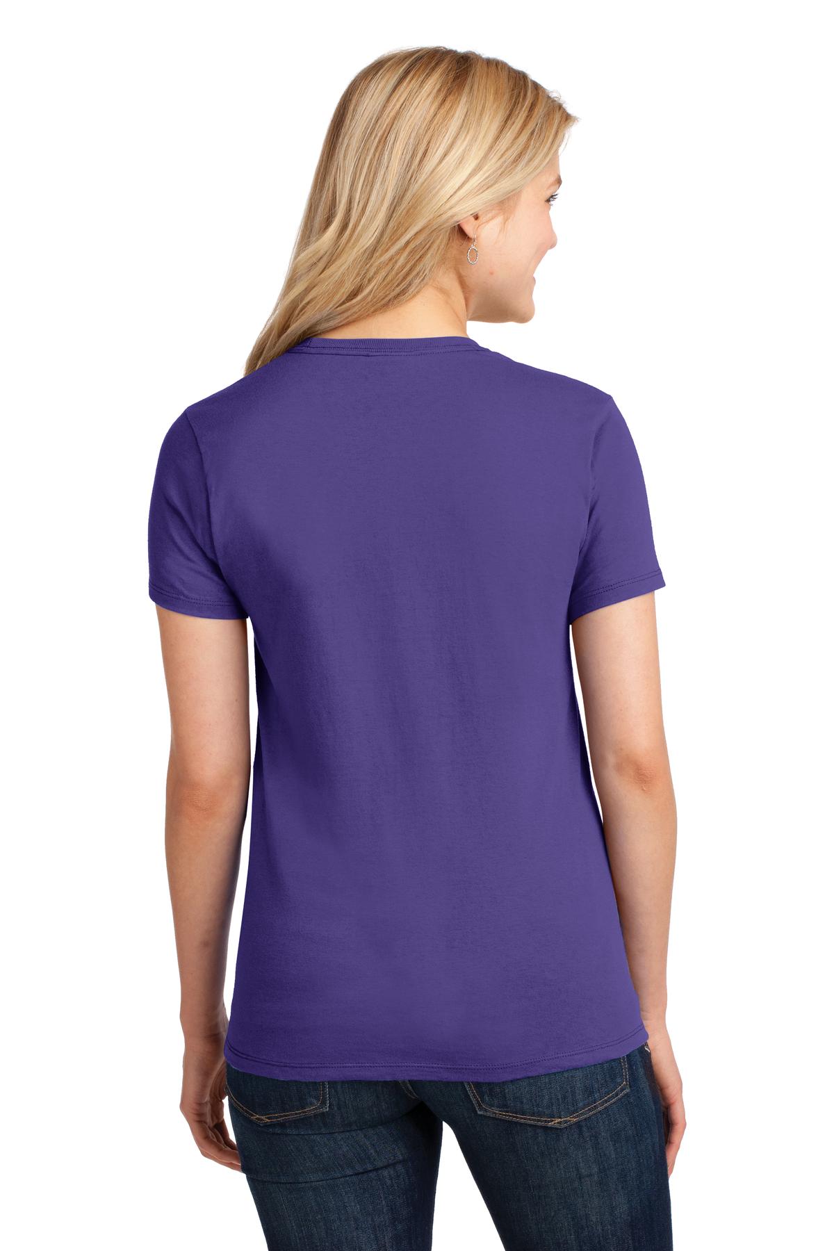 Purple Port & Company Women's Core Cotton Tee. LPC54