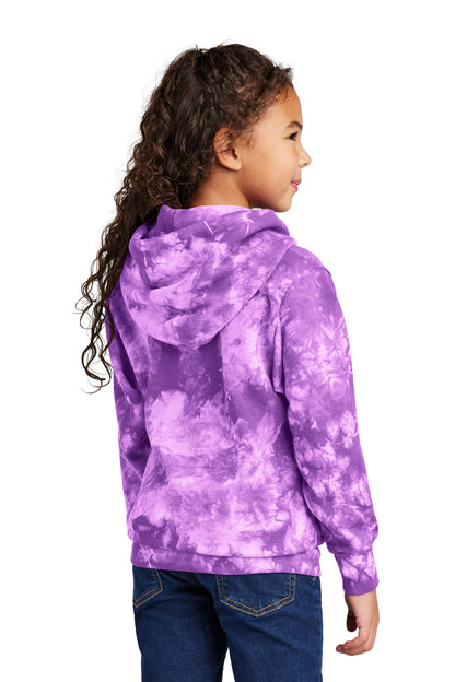 Purple Port & Company Youth Crystal Tie-Dye Pullover Hoodie PC144Y