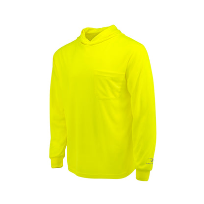 ST61-N Hooded Non Rated Mesh Long Sleeve T-Shirt - Green - Size XL
