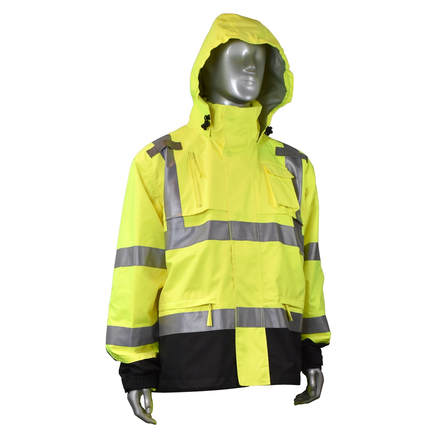 RW32-3Z1Y Heavy Duty Rip Stop Waterproof Rain Jacket - Hi-Vis Green - Size 2X