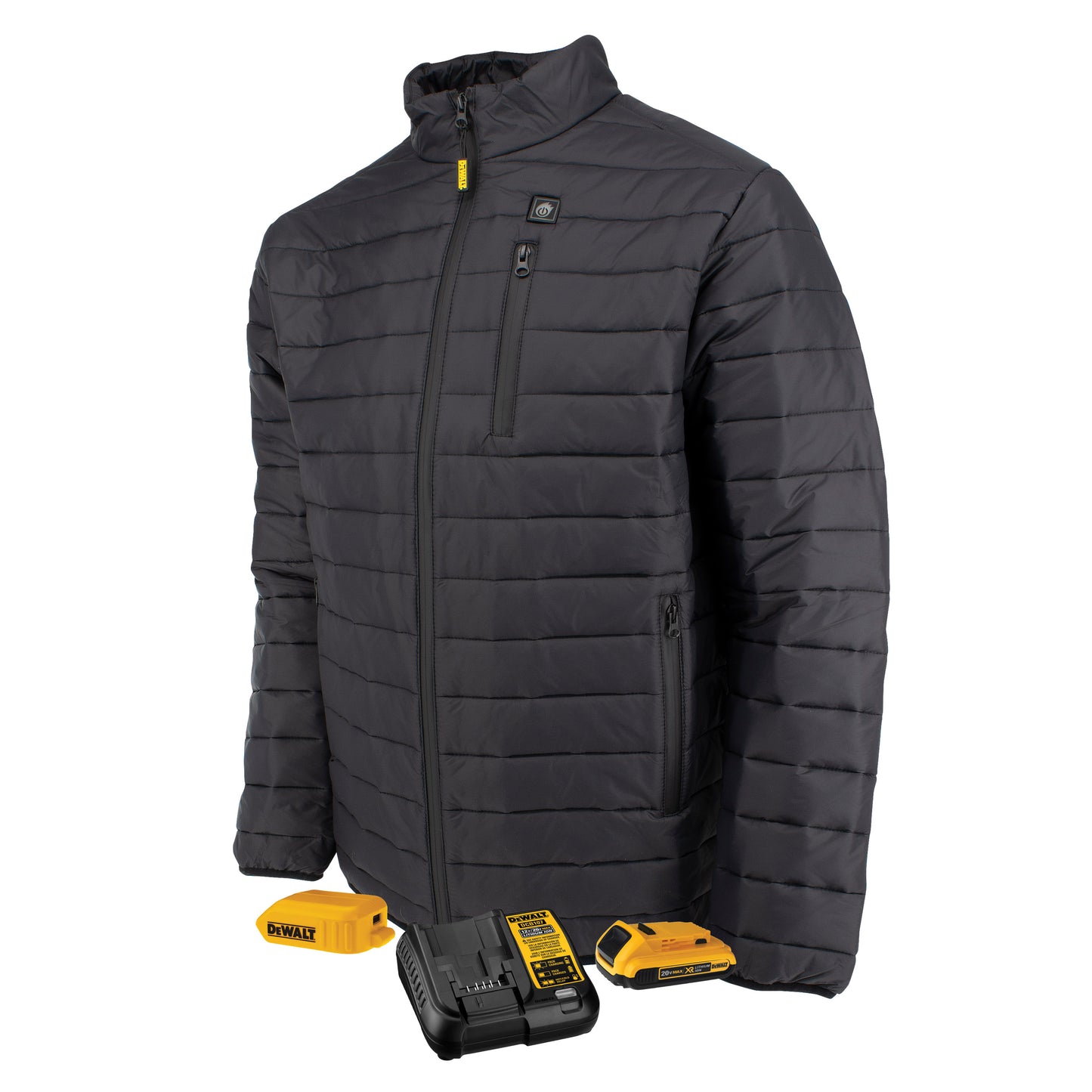 DCHJ093 Men's Heated Puffer Jacket Kit - Black - Size XL