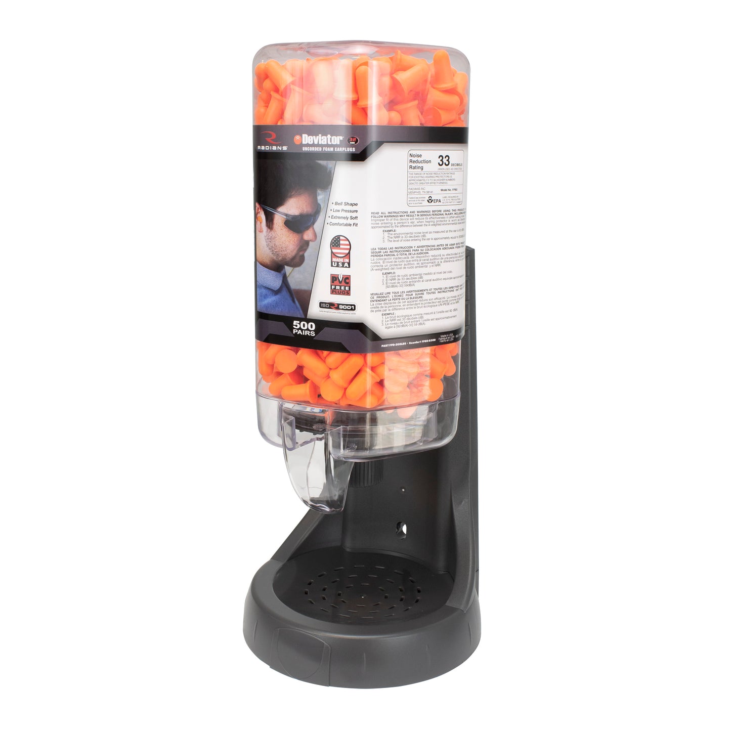 Refillable Dispenser with Deviator™ FP80 Plugs - 500 Pair
