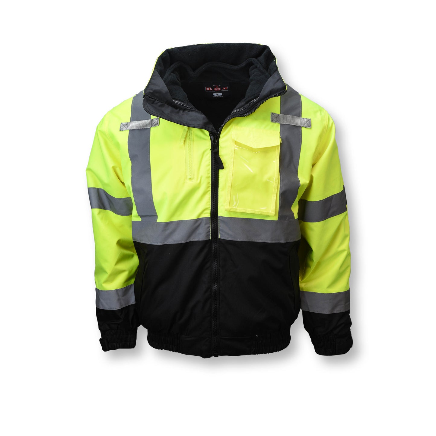 SJ210B Three-in-One Deluxe High Visibility Bomber Jacket - Green/Black Bottom - Size 2X
