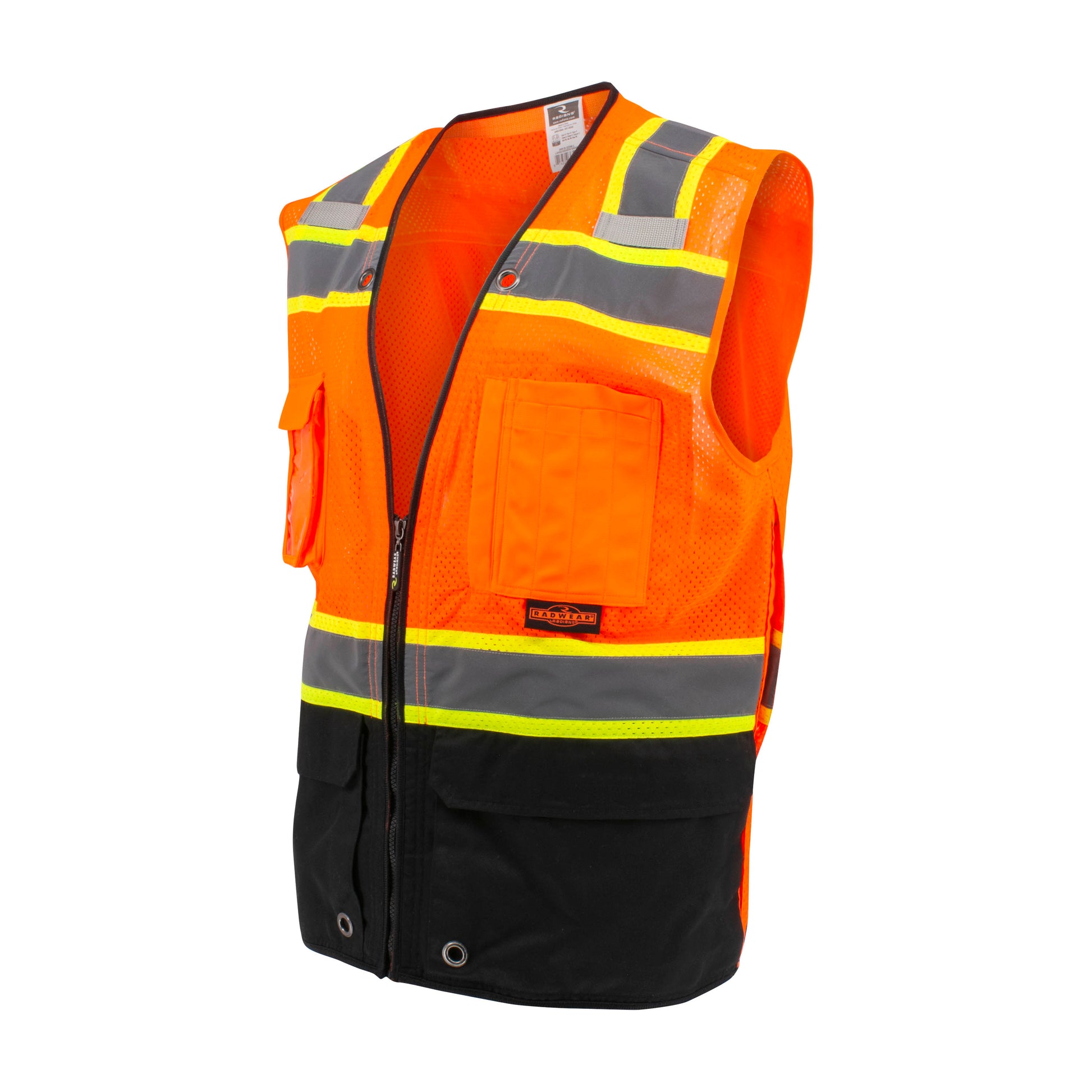 SV51B Two-Toned Color-Blocked Vest - Hi-Vis Orange - Size XL