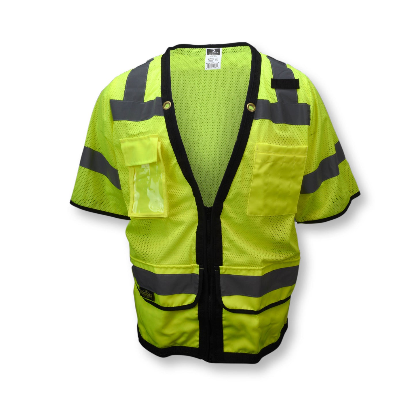 SV59Z-3 Type R Class 3 Heavy Duty Mesh Surveyor Safety Vest with Zipper - Green - Size 2X