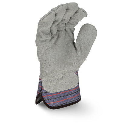RWG3206 Full Regular Shoulder Gray Split Cowhide Leather Palm Glove - Size L