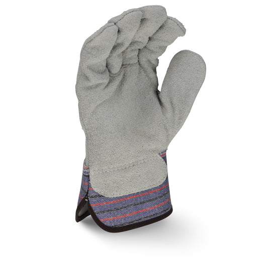 RWG3206 Full Regular Shoulder Gray Split Cowhide Leather Palm Glove - Size L