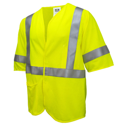 SV97-M3VGMFR Premium Modacrylic FR Class 3 Mesh Safety Vest - Green - Size XL