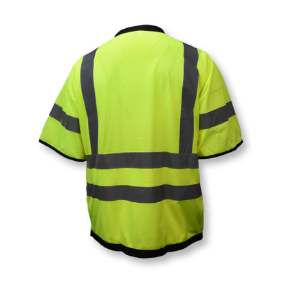 SV59Z-3 Type R Class 3 Heavy Duty Mesh Surveyor Safety Vest with Zipper - Green - Size 2X