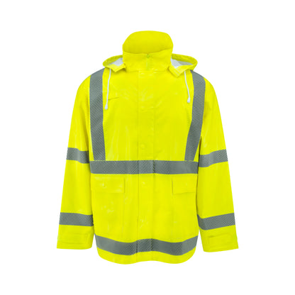 RW08J Class 3 Self-Extinguishing Rain Jacket - Lime - Size  2X