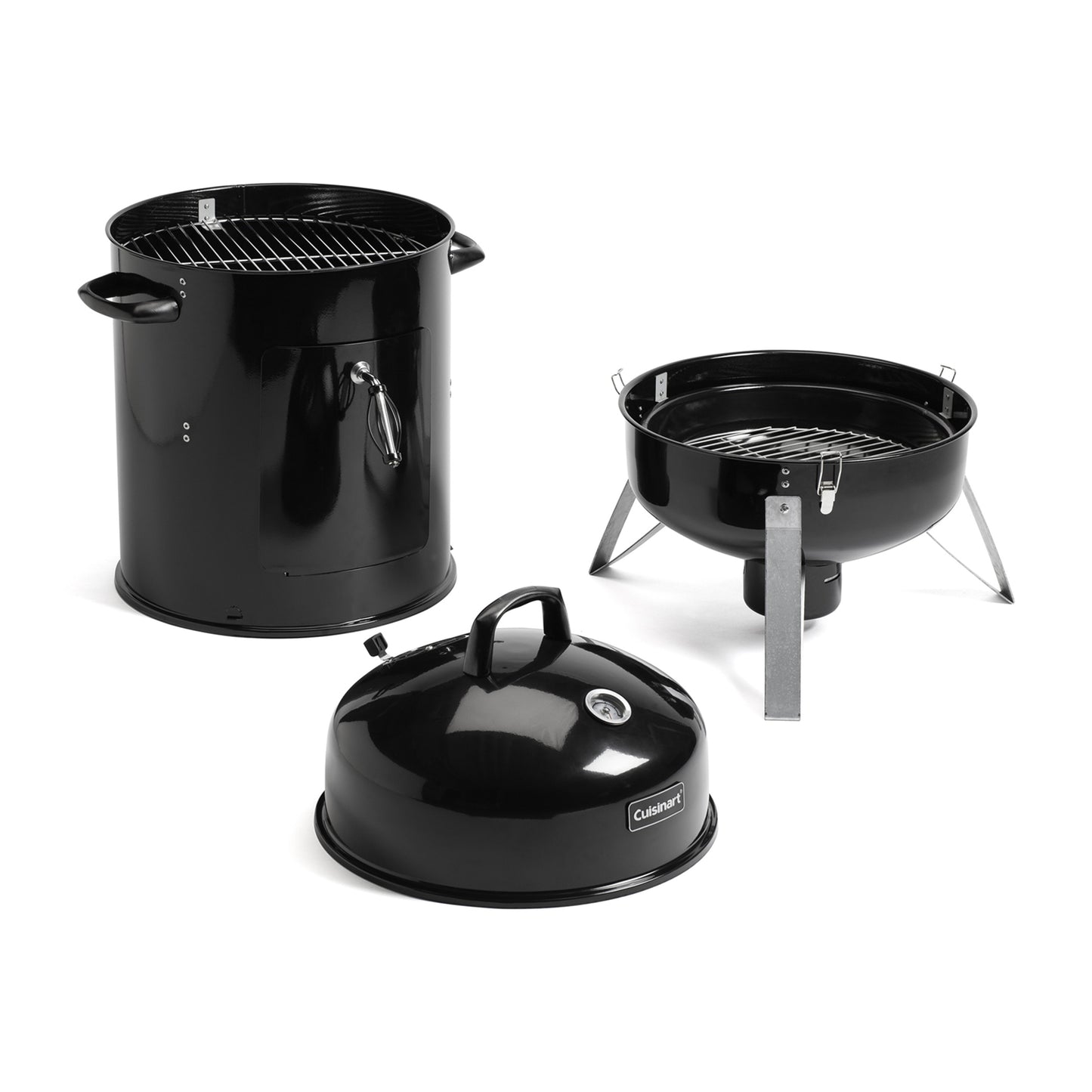 Black Cuisinart Outdoors® Vertical 16” Charcoal Smoker