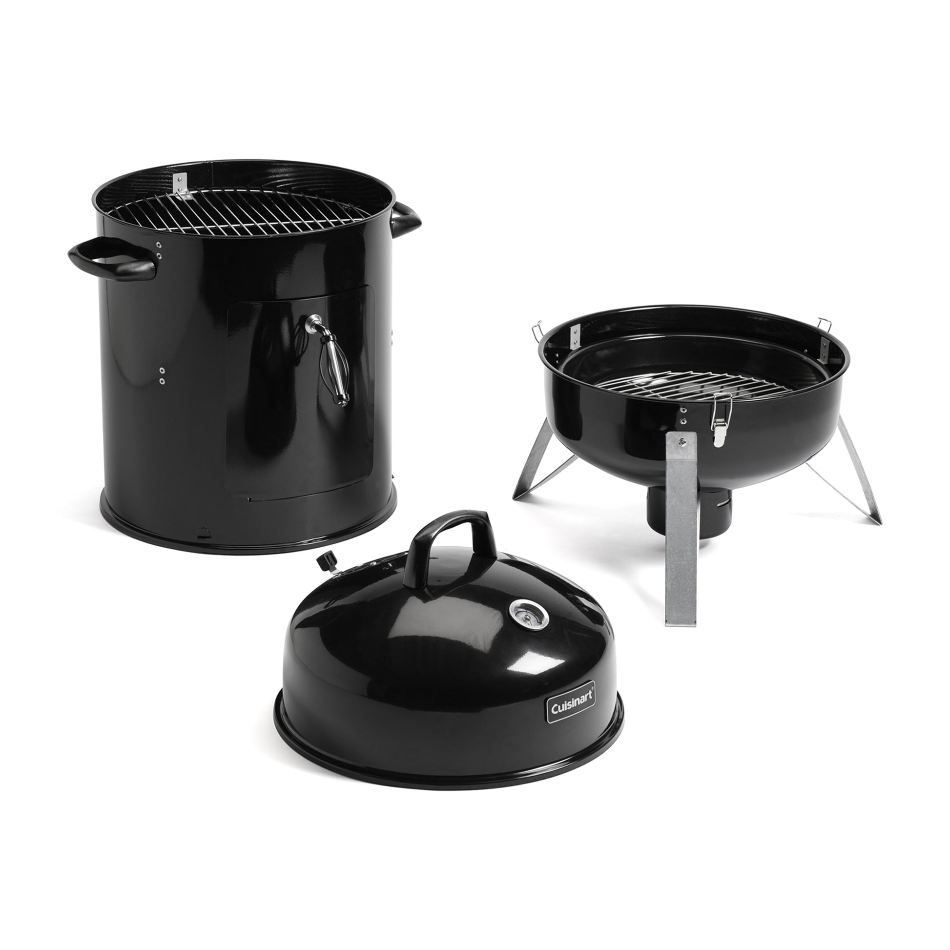 Black Cuisinart Outdoors® Vertical 16” Charcoal Smoker