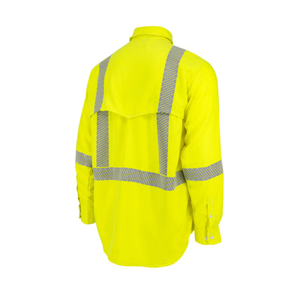 VDH5VSH3 5.7 oz Vented Type R Class 3 Segmented Tape DH Air Workshirt - Fluorescent Yellow - Size 2X