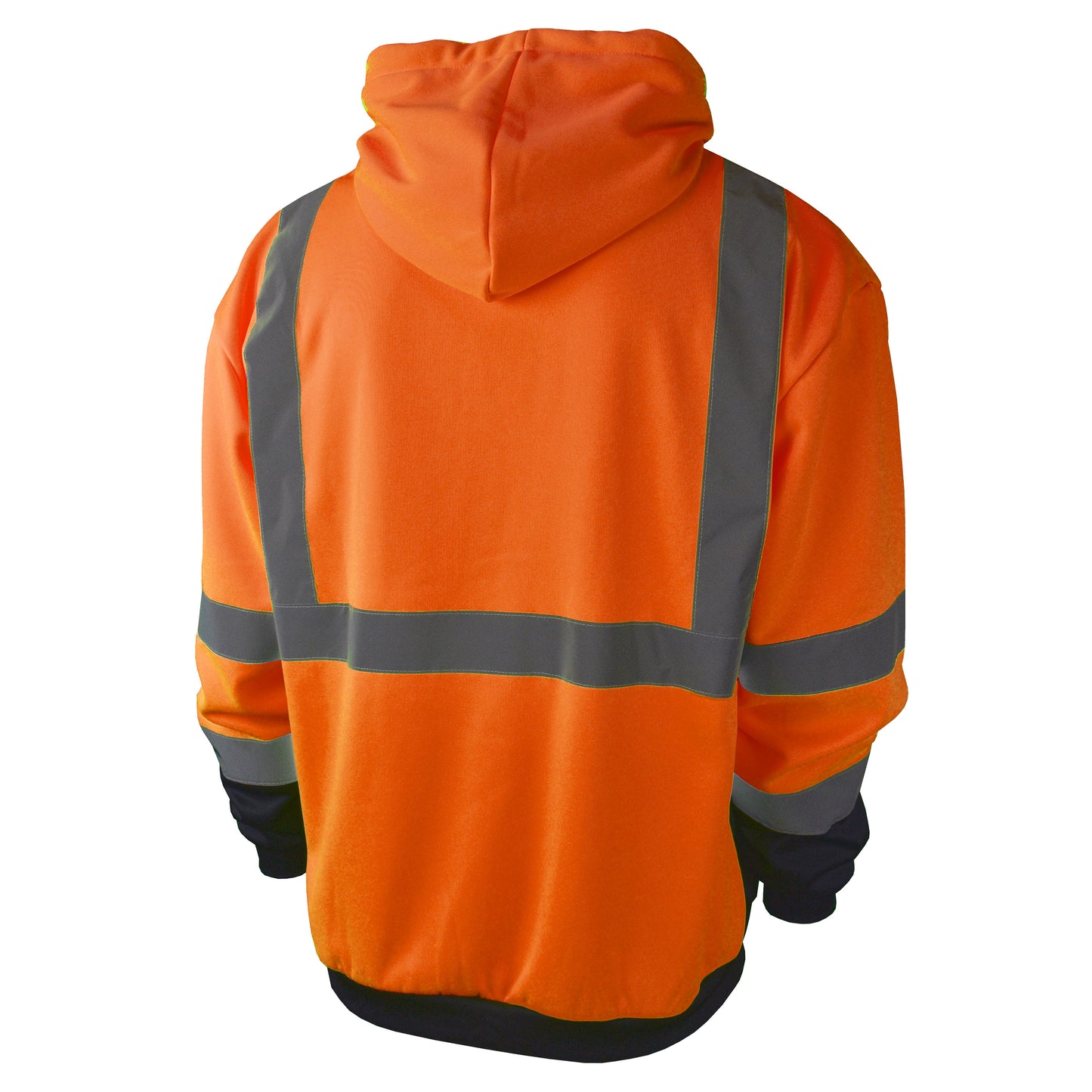 SJ01B-3 Class 3 Color Blocked Hooded Zippered Sweatshirt - Green - Size 2X