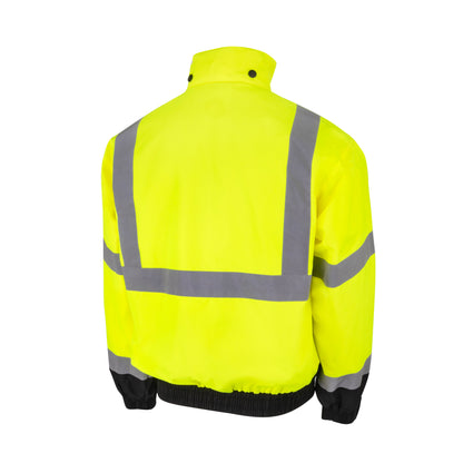 RHG-SJ13 3-in-1 Bomber Jacket with Inner Heated Vest Kit with Battery - Hi-Vis Green - Size 2X