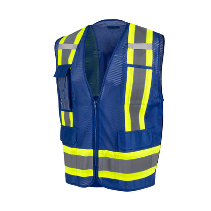SV6P-1 Type O Class 1 Mesh Surveyor Vest - Blue - Size XL
