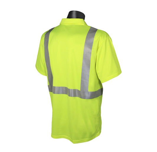 ST12 Class 2 High Visibility Safety Short Sleeve Polo Shirt - Green - Size 2X