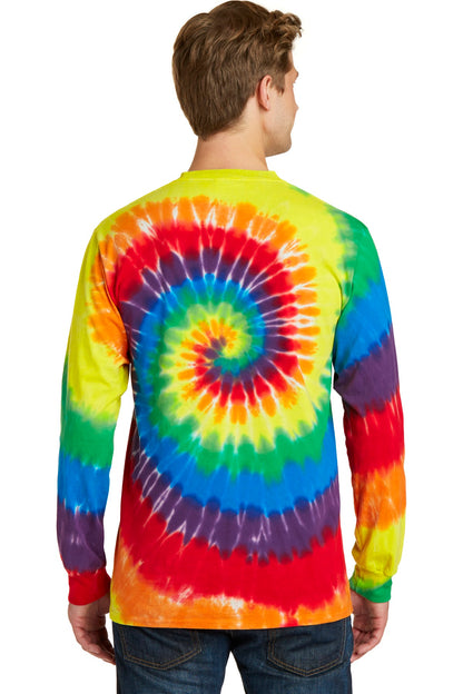Rainbow Port & Company Tie-Dye Long Sleeve Tee. PC147LS