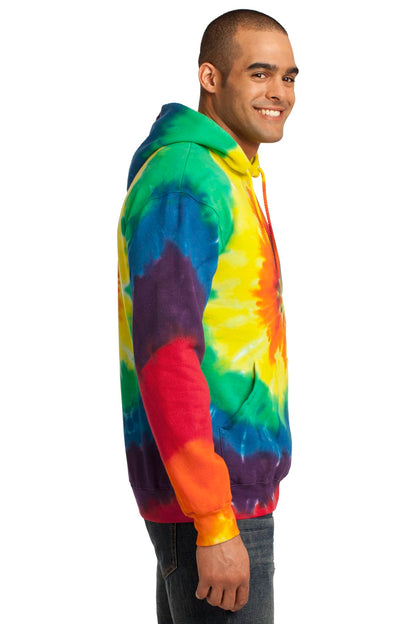 Rainbow Port & Company Tie-Dye Pullover Hooded Sweatshirt. PC146